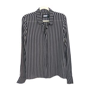 REFORMATION Black Striped Violet Blouse Sheer Viscose Button Front Womens Medium